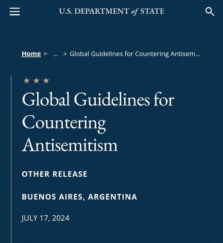 US Department of State’s Global Guidelines for Countering Antisemitism